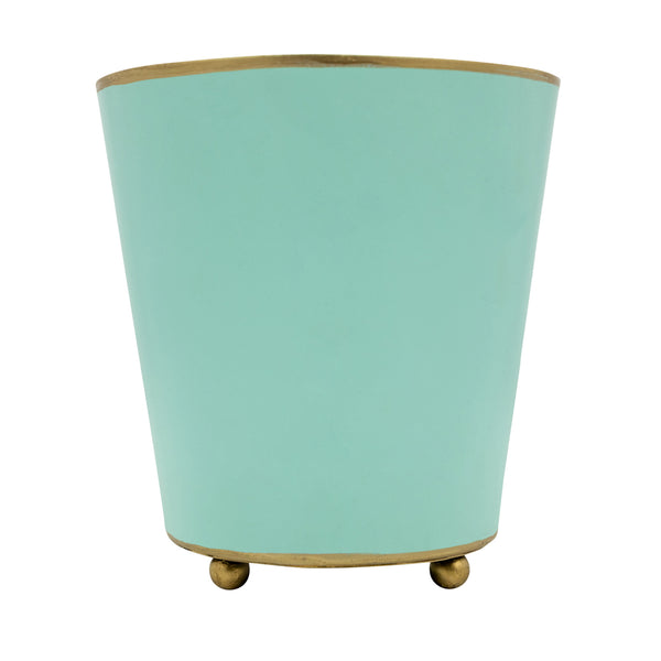 Mattie Round Cachepot Planter Aqua