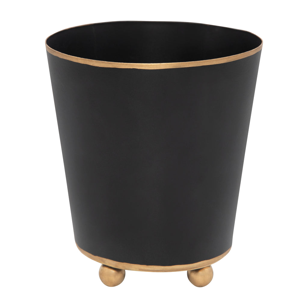 Mattie Round Cachepot Planter Black