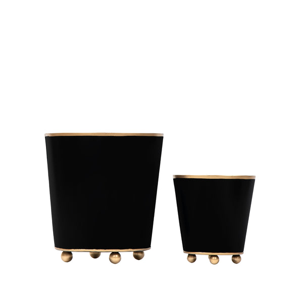 Mattie Round Cachepot Planter Black