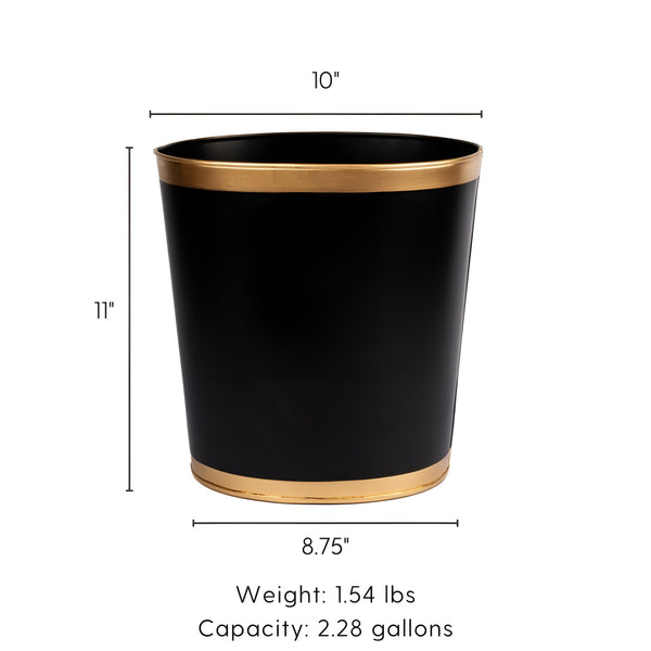 Mattie Oval Wastebasket Black