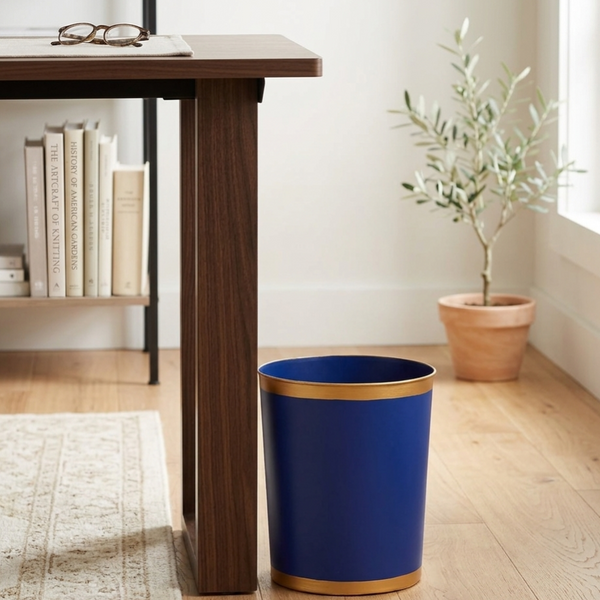 Mattie Oval Wastebasket Blue