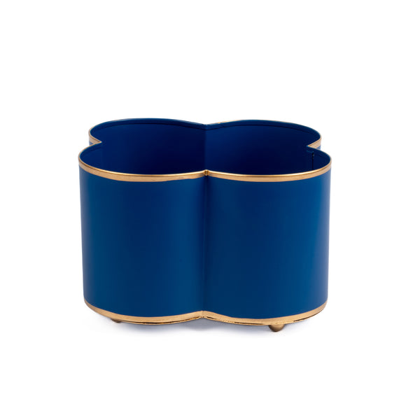 Mattie Quatrefoil Cachepot Planter Navy