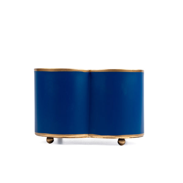 Mattie Quatrefoil Cachepot Planter Navy