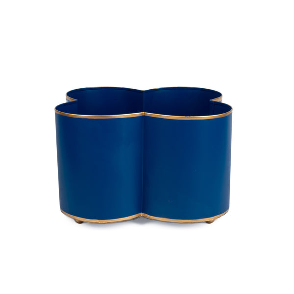 Mattie Quatrefoil Cachepot Planter Navy