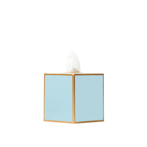 Mattie Square Tissue Box Cover - Cool Blue