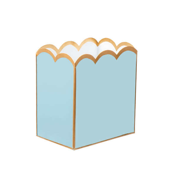 Gracie Scarlet Wastebasket Cool Blue & White