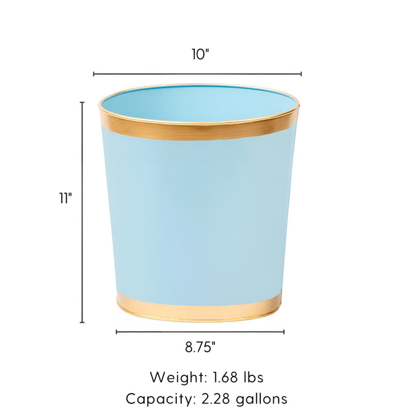 Mattie Oval Wastebasket - Cool Blue