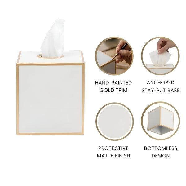 Mattie Square Tissue Box Cover - Cloud