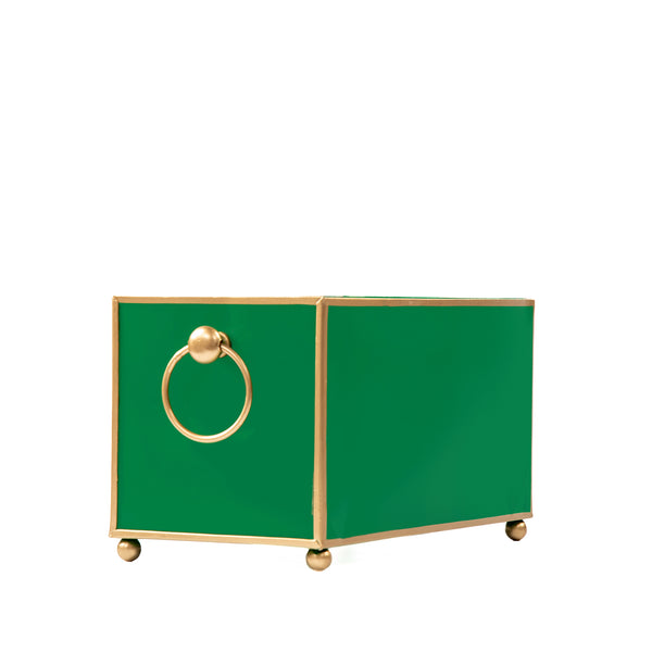 Mattie Rectangular Cachepot Planter 6x12 - Emerald Green