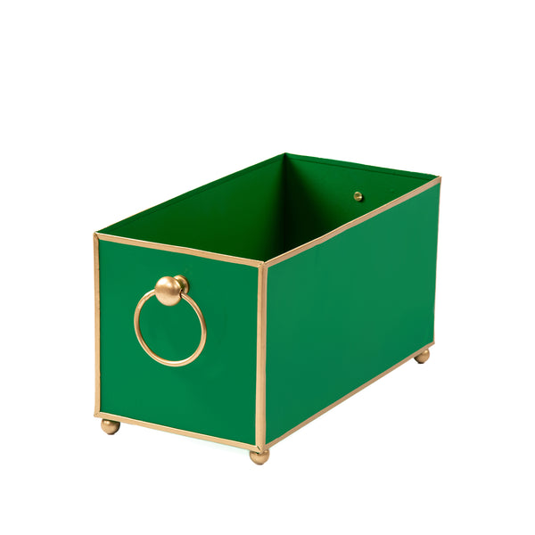 Mattie Rectangular Cachepot Planter 6x12 - Emerald Green