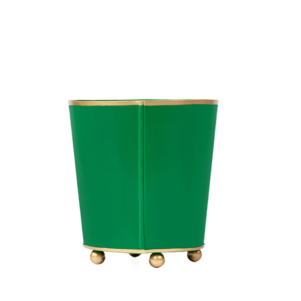 Mattie Round Cachepot Planter - Emerald Green