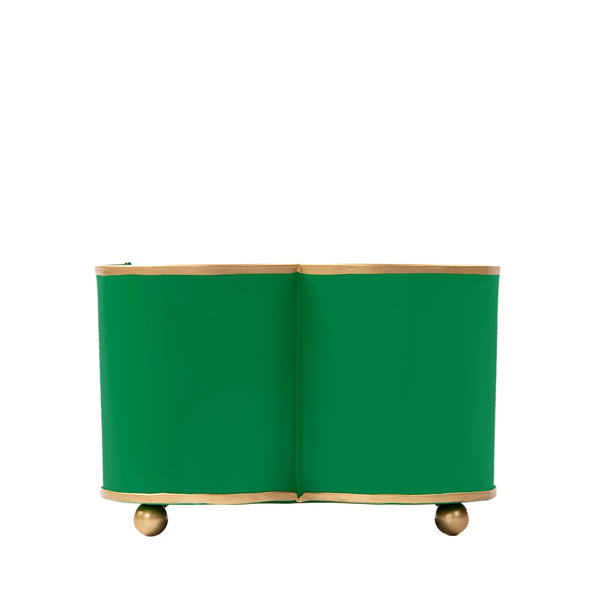 Mattie Quatrefoil Cachepot Planter - Emerald Green