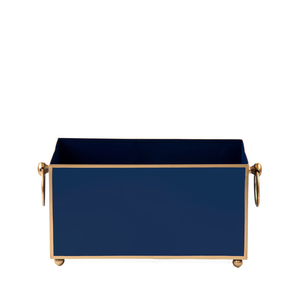 Mattie Rectangular Cachepot Planter 6x12 - Indigo Blue