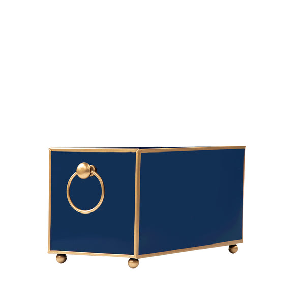 Mattie Rectangular Cachepot Planter 6x12 - Indigo Blue