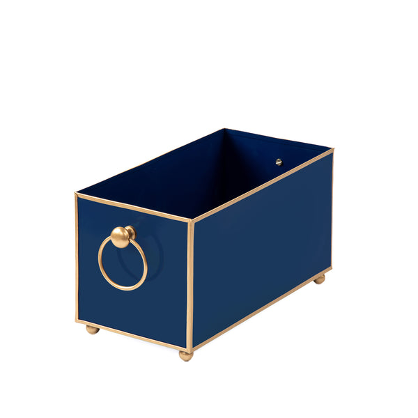 Mattie Rectangular Cachepot Planter 6x12 - Indigo Blue