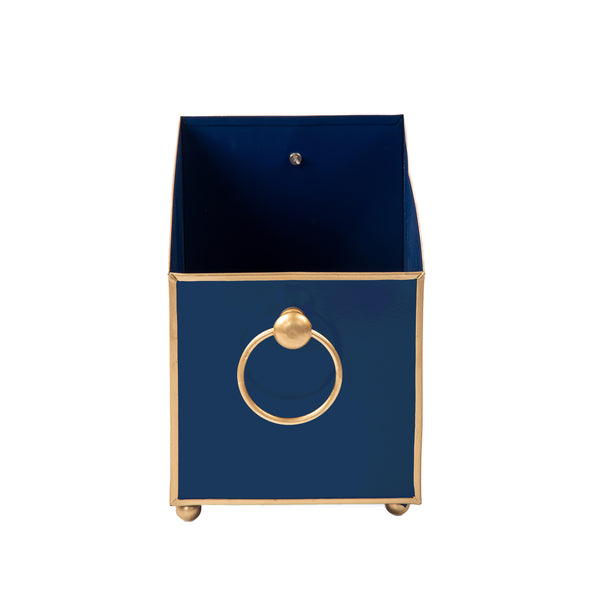 Mattie Rectangular Cachepot Planter 6x12 - Indigo Blue