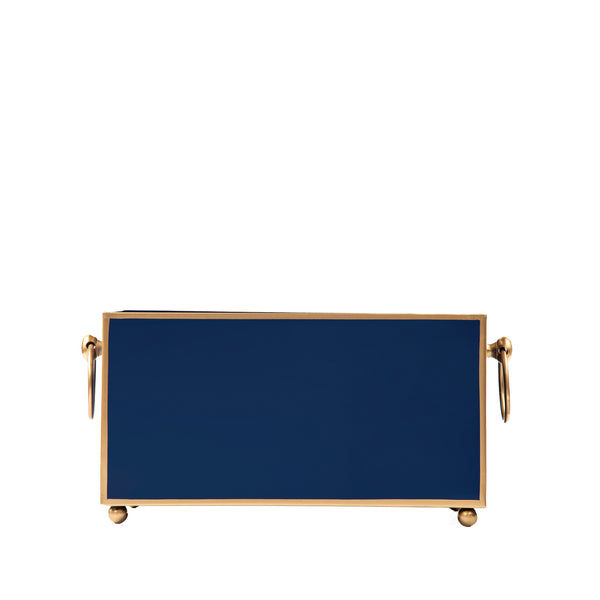 Mattie Rectangular Cachepot Planter 6x12 - Indigo Blue