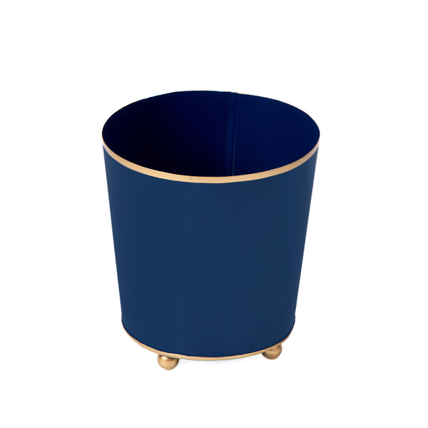 Mattie Round Cachepot Planter - Indigo Blue