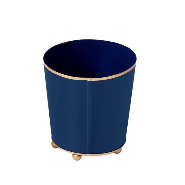 Mattie Round Cachepot Planter - Indigo Blue