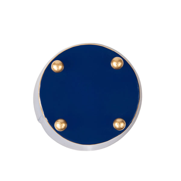 Mattie Round Cachepot Planter - Indigo Blue