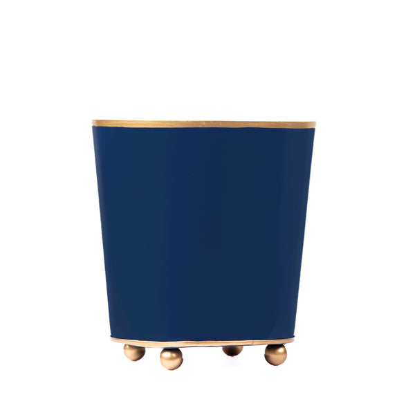 Mattie Round Cachepot Planter - Indigo Blue