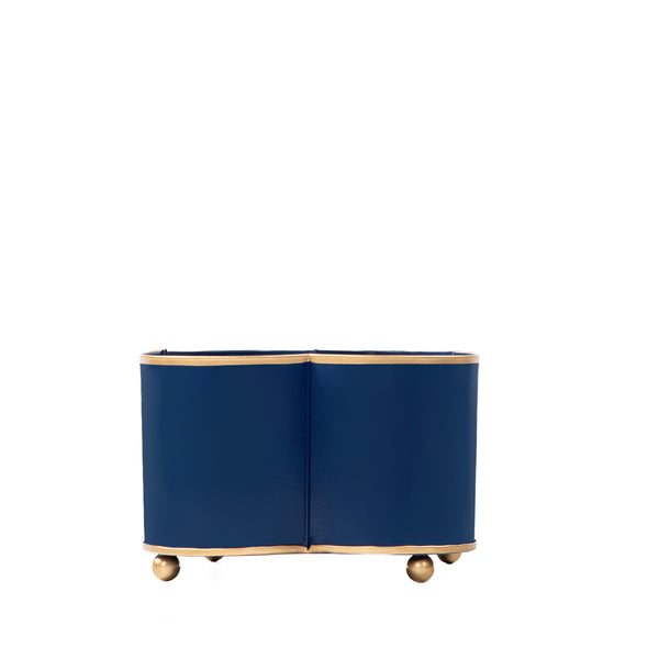 Mattie Quatrefoil Cachepot Planter - Indigo Blue