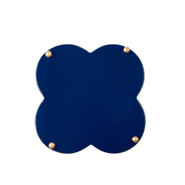 Mattie Quatrefoil Cachepot Planter - Indigo Blue