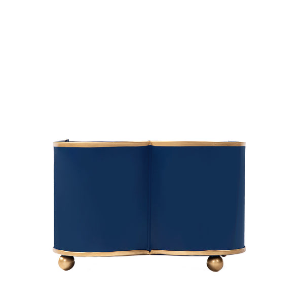 Mattie Quatrefoil Cachepot Planter - Indigo Blue