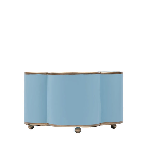 Mattie Quatrefoil Cachepot Planter Light Blue