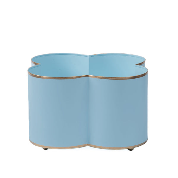 Mattie Quatrefoil Cachepot Planter Light Blue
