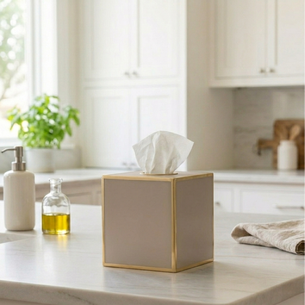 Mattie Square Tissue Box Cover - Natural
