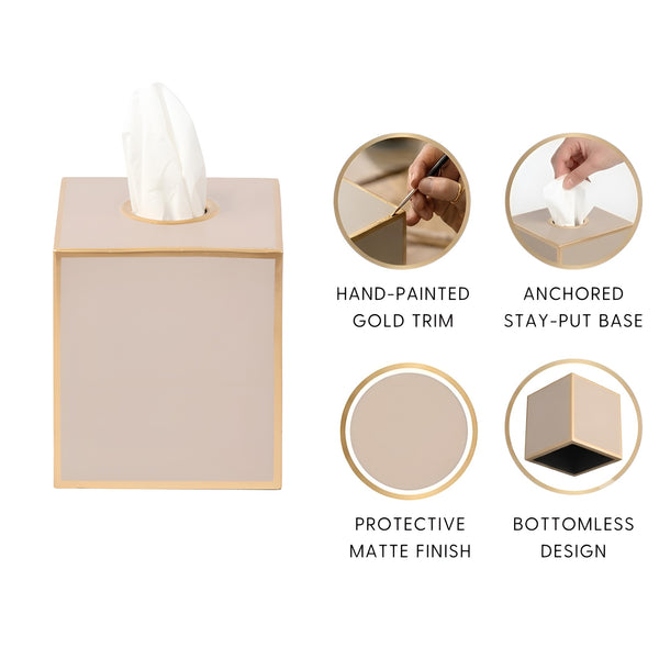 Mattie Square Tissue Box Cover - Natural