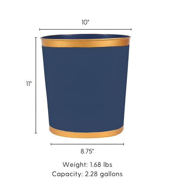 Mattie Oval Wastebasket Navy