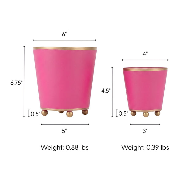 Mattie Round Cachepot Planter Pink