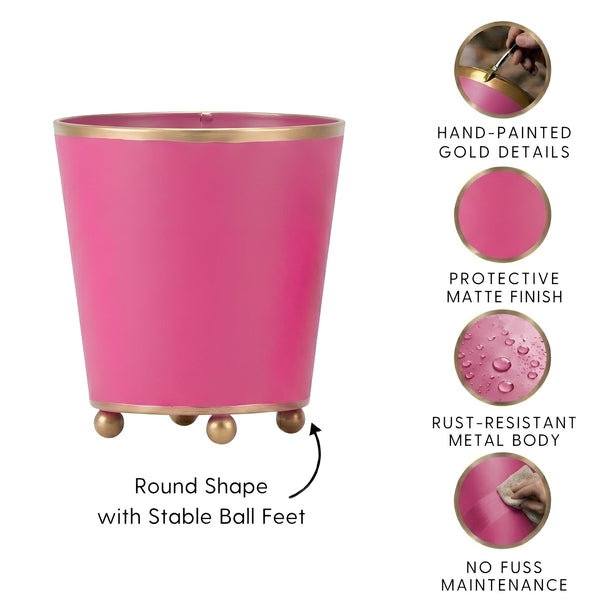 Mattie Round Cachepot Planter Pink