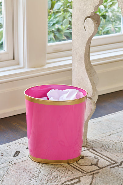Mattie Oval Wastebasket Pink