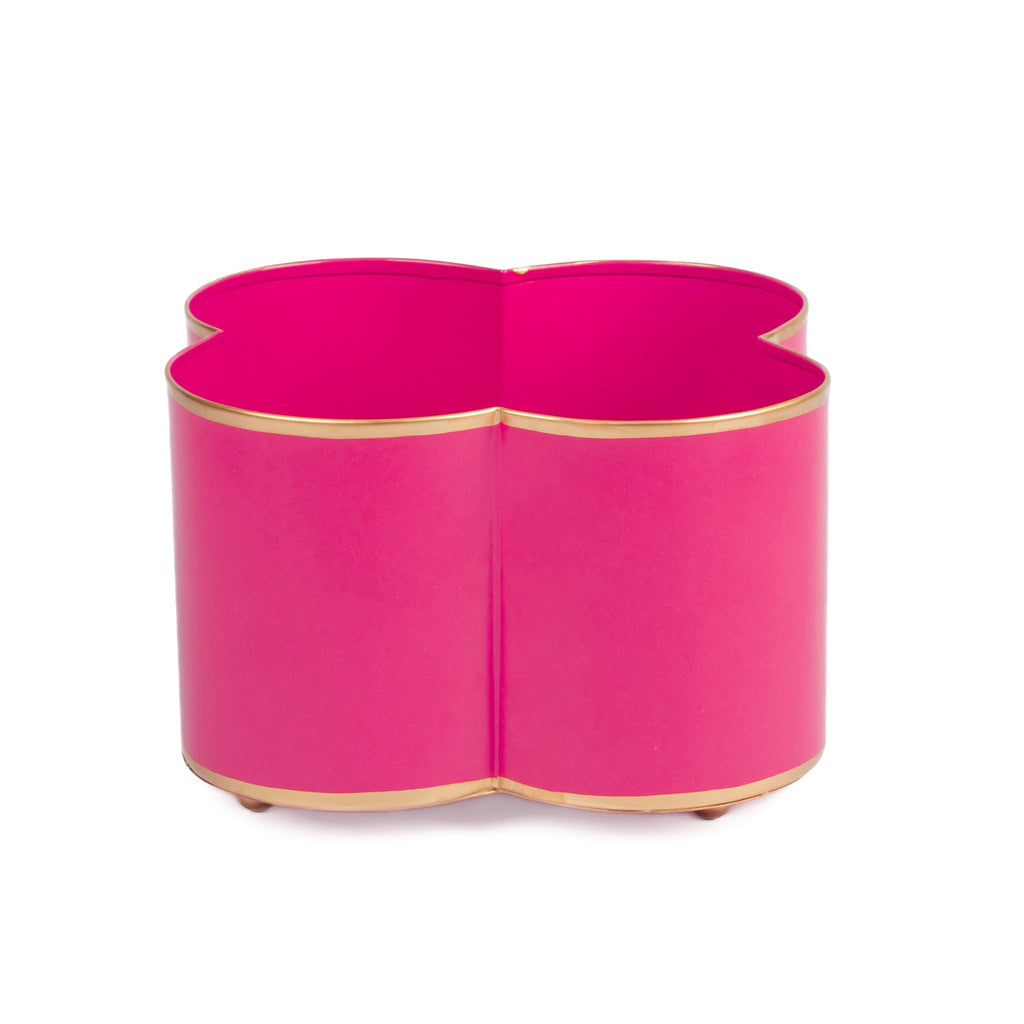 Mattie Quatrefoil Cachepot Planter Pink