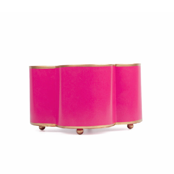 Mattie Quatrefoil Cachepot Planter Pink