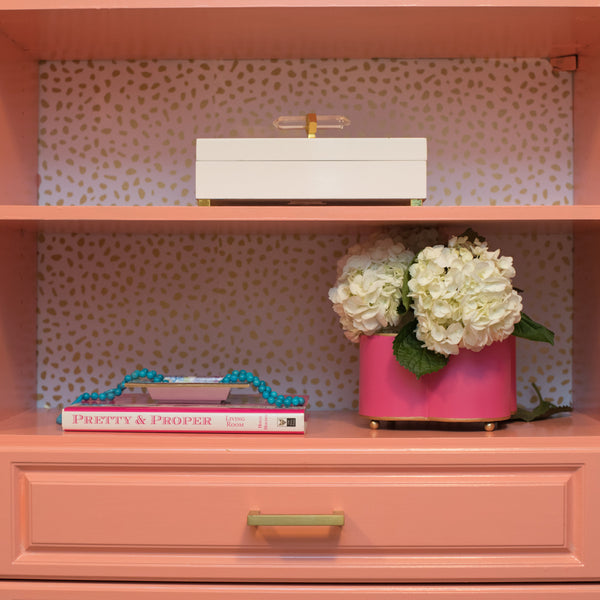 Mattie Quatrefoil Cachepot Planter Pink