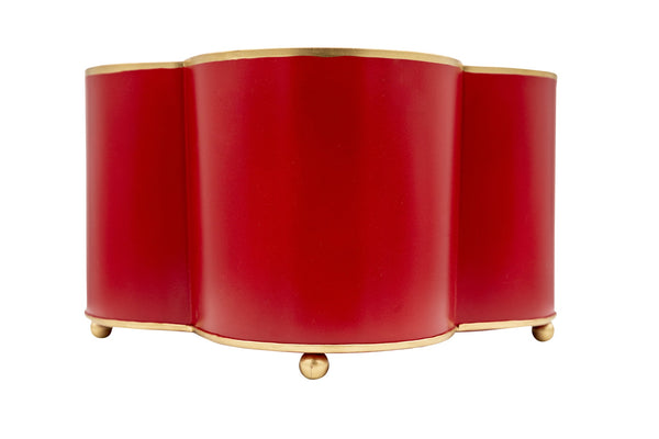 Mattie Quatrefoil Cachepot Planter Red