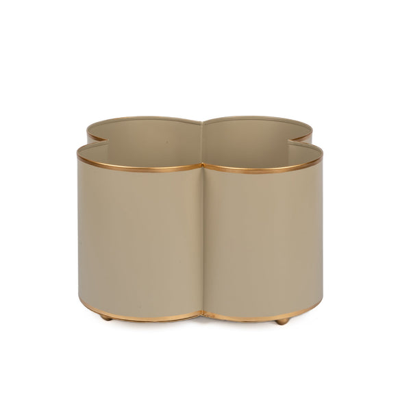 Mattie Quatrefoil Cachepot Planter Taupe