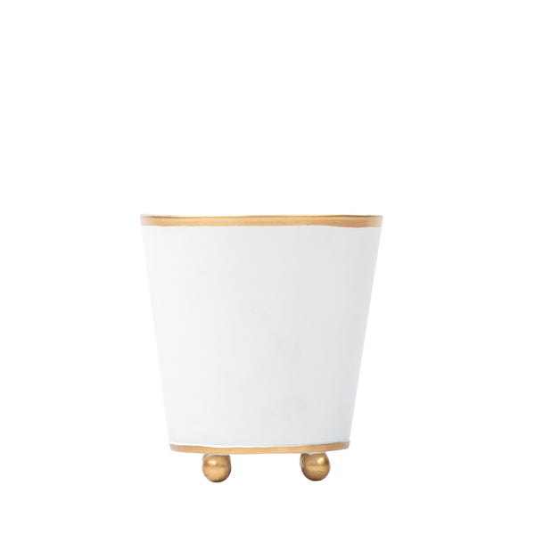 Mattie Round Cachepot Planter White