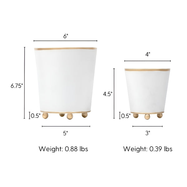 Mattie Round Cachepot Planter White