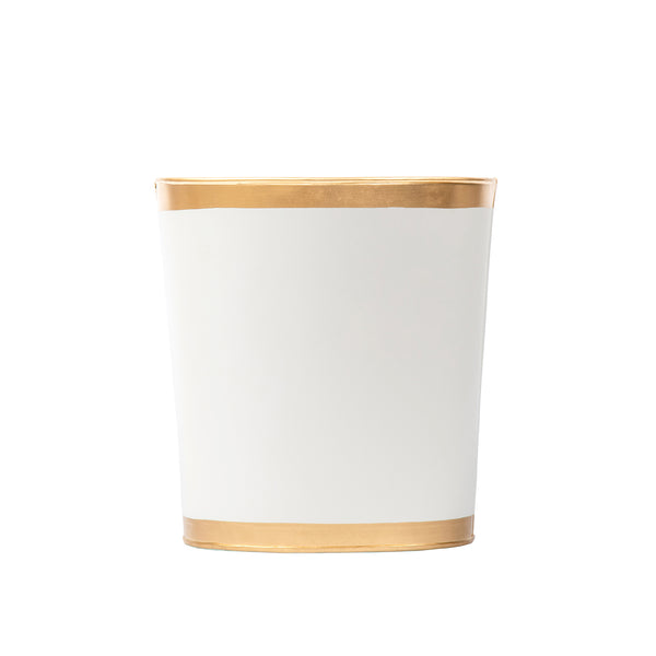 Mattie Oval Wastebasket White