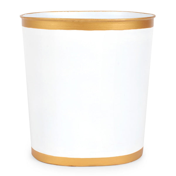 Mattie Oval Wastebasket White