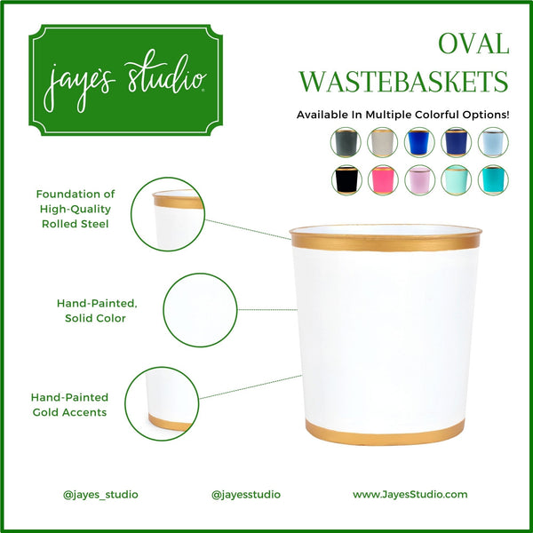 Mattie Oval Wastebasket White