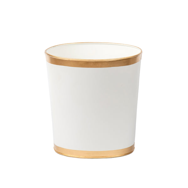 Mattie Oval Wastebasket White