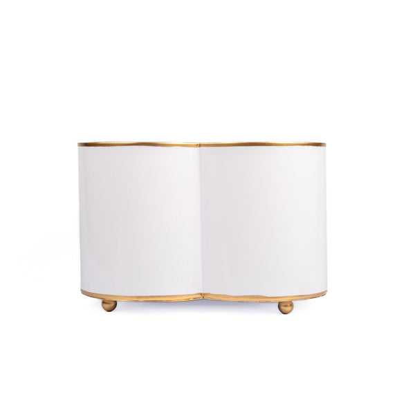 Mattie Quatrefoil Cachepot Planter White