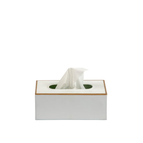 Mattie Rectangular Tissue Box Cover - White
