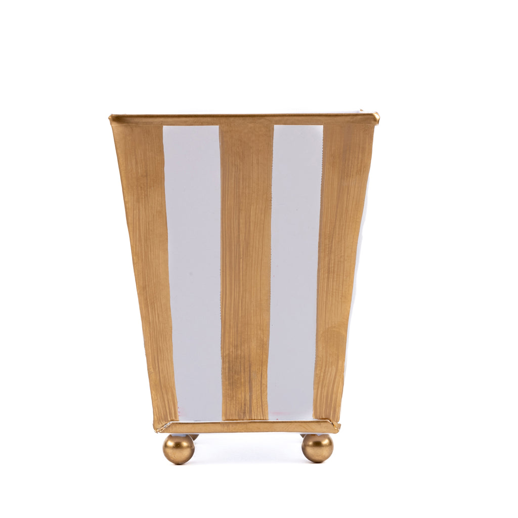 Brushed Stripe Square Cachepot Planter